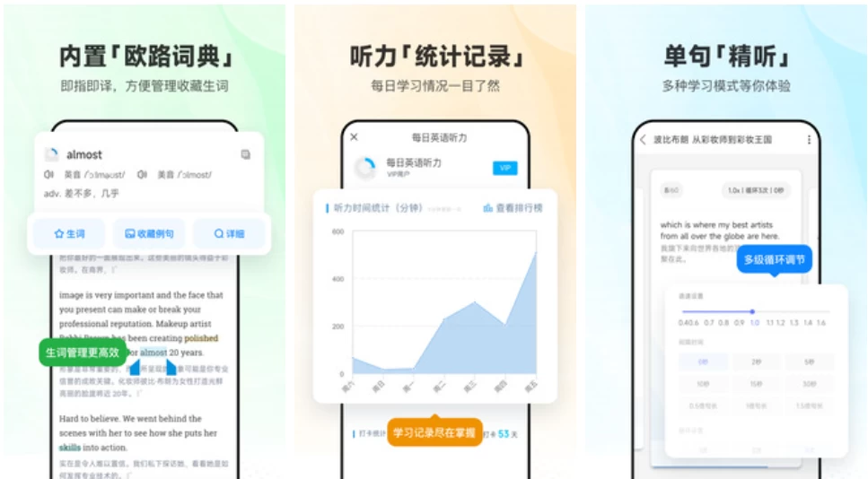 每日英语听力 v11.3.3 专为英语学习者设计的手机应用，解锁会员版