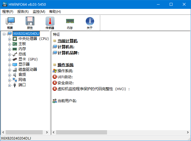 HWiNFO(专业系统信息检测工具) v8.24 / 8.25.5715 中文绿色版