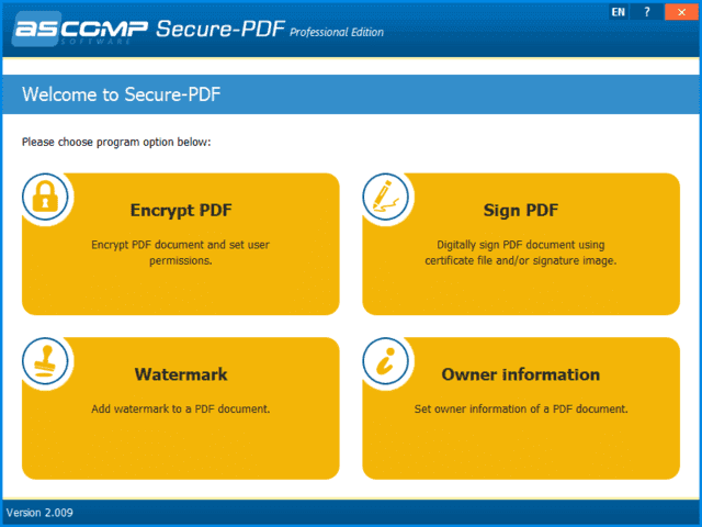 ASCOMP Secure-PDF(PDF文件加密软件) Pro v2.012 便携版