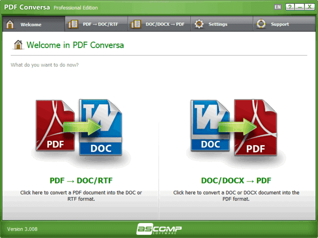 ASCOMP PDF Conversa(PDF转换工具) Pro v3.012 便携版