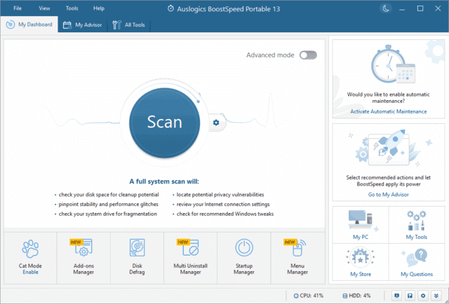 Auslogics BoostSpeed(优化电脑性能) v14.0.1.1 便携版