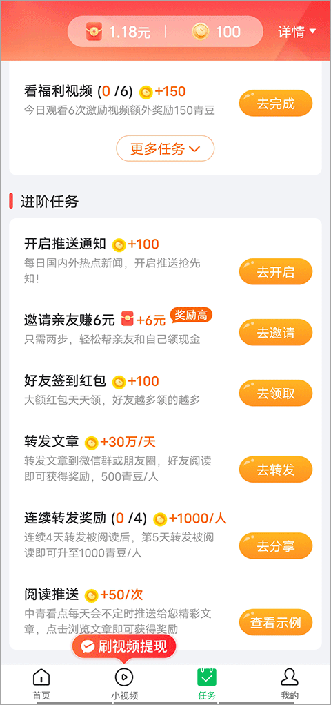 中青看点极速版免费下载最新版本 v6.4.2 安卓版 怎么赚钱截图2