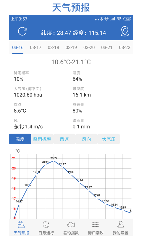 钓鱼天气app v5.7安卓版